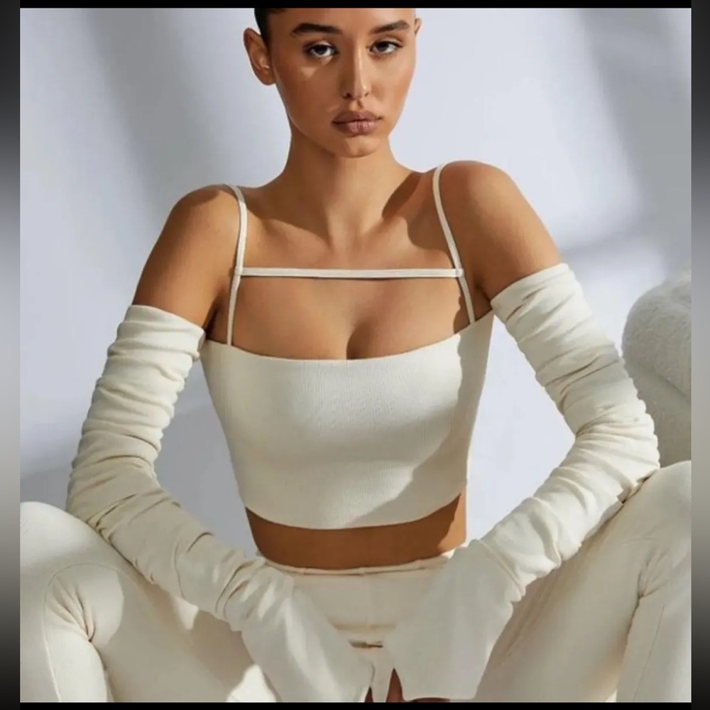 Oh Polly Cream Cropped Top